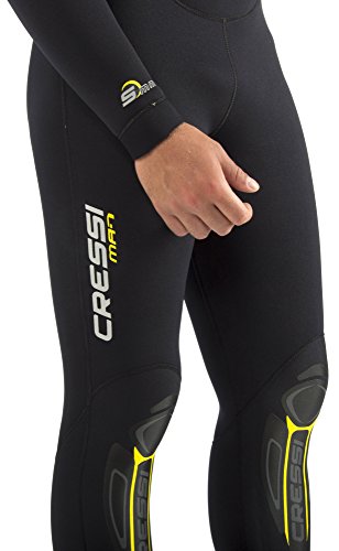 Cressi Herren Tauchanzug Castoro 5 mm mit Rückenreißverschluss, Schwarz/Gelb/Grau, L, LR106404 - 1