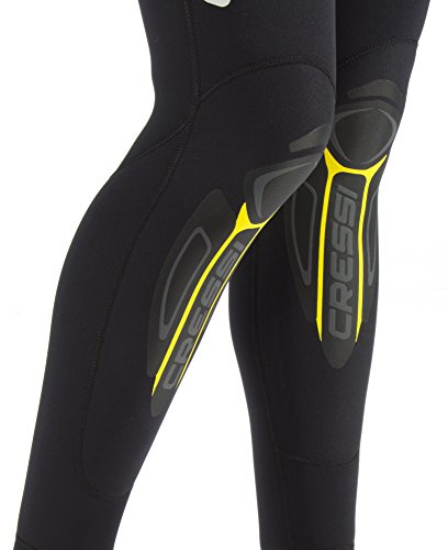 Cressi Herren Tauchanzug Castoro 5 mm mit Rückenreißverschluss, Schwarz/Gelb/Grau, L, LR106404 - 1